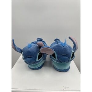 Happy Feet Stitch Disney Slippers Unisex M/L Blue Comfort Memory Foam Slip On